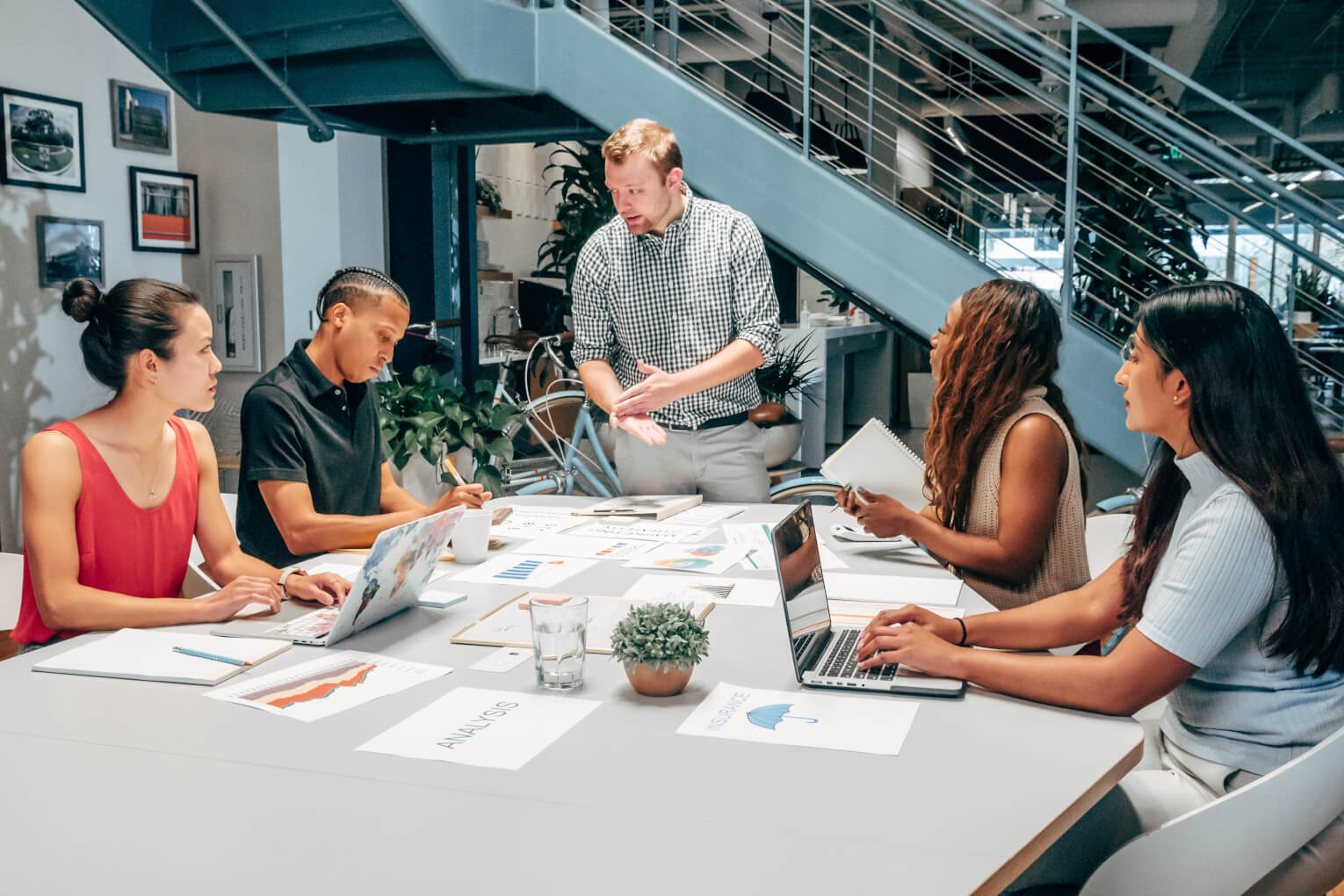 Business partners meeting to review an opportunity